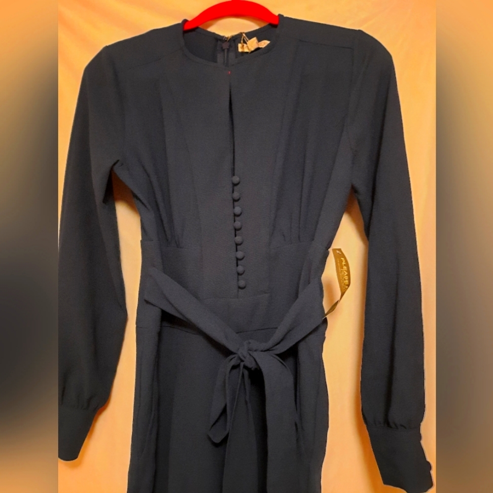 NWT Eva Mendes Navy Blue Jumpsuit New York & Company Size 0